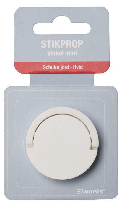 Stikprop vinkel schuko mini hvid - Elworks
